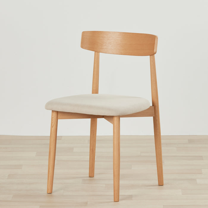 Henry Dining Chair - Oak frame Light Grey fabric