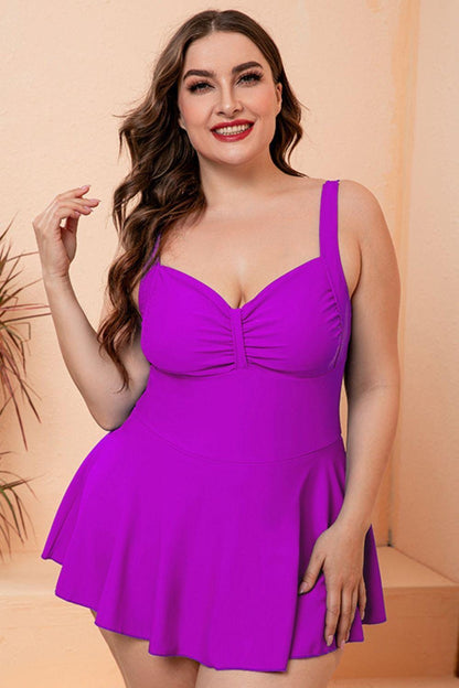 Hazel Blues® | Gathered Detail Swim Dress