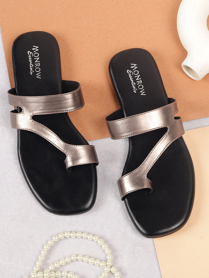 Isabel Gun metal Flats
