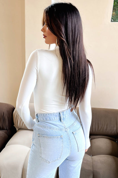 Jora Long Sleeve Bodysuit - White