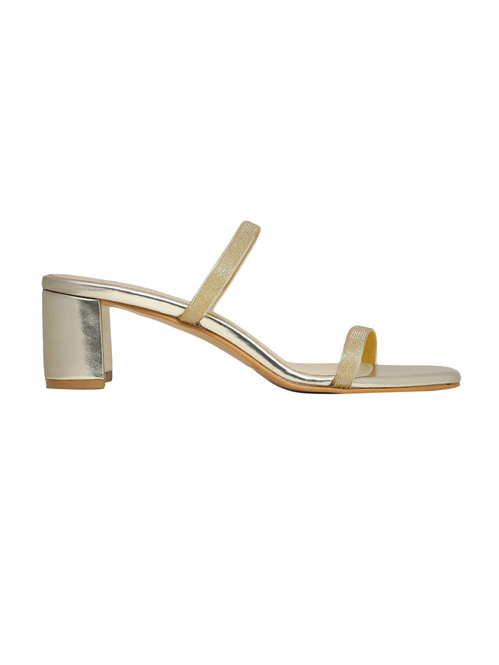 Juliana Gold Block Heels