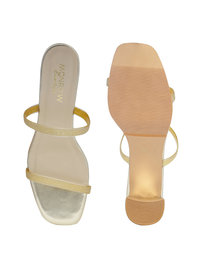 Juliana Gold Block Heels