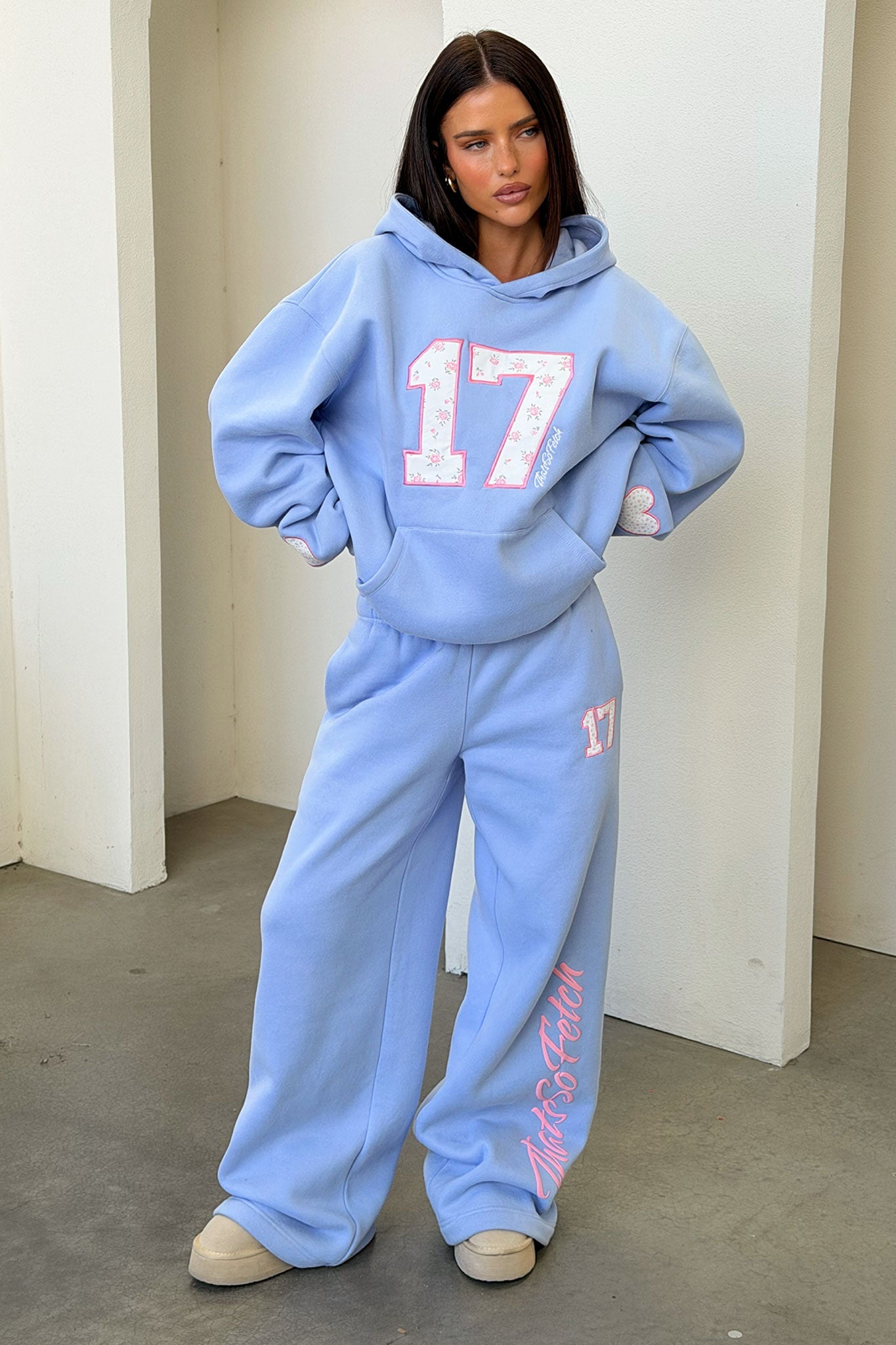 Kaile Wide Leg Sweatpants - Blue
