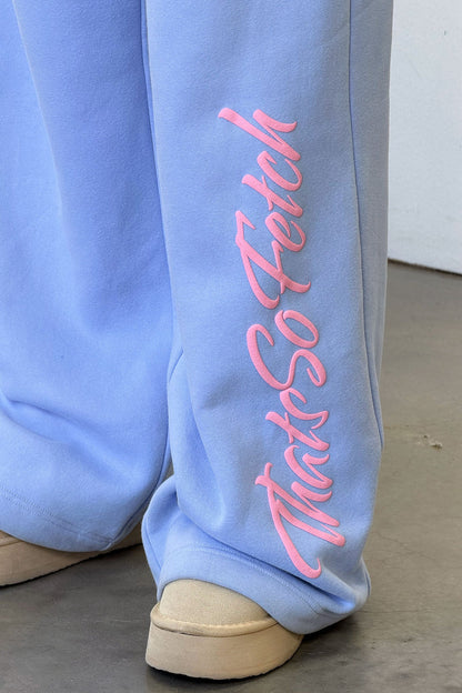 Kaile Wide Leg Sweatpants - Blue