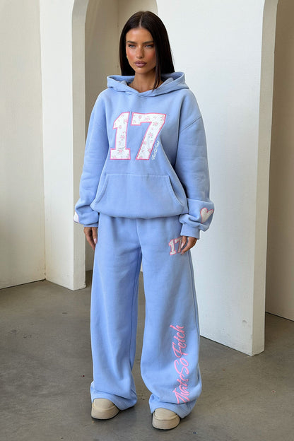 Kaile Wide Leg Sweatpants - Blue