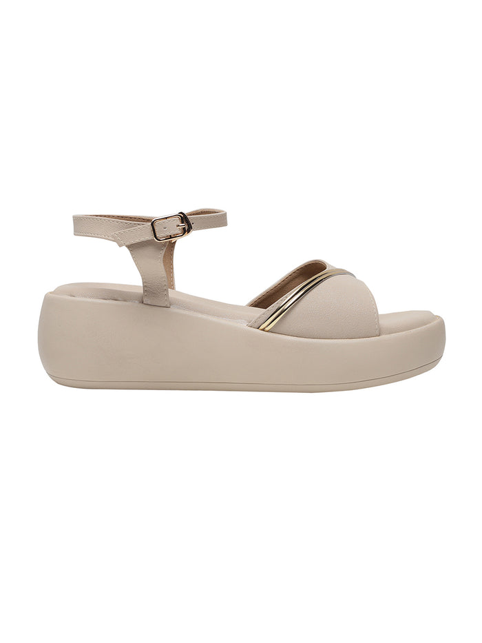Kaylee Beige Flatform Heels
