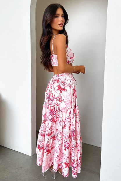 Kei Crop - Pink / Red Floral