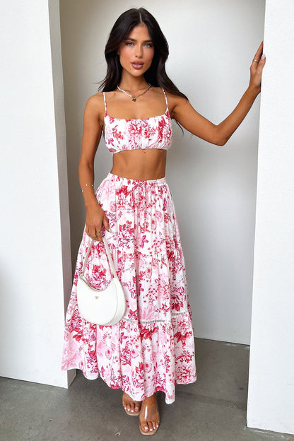 Kei Crop - Pink / Red Floral