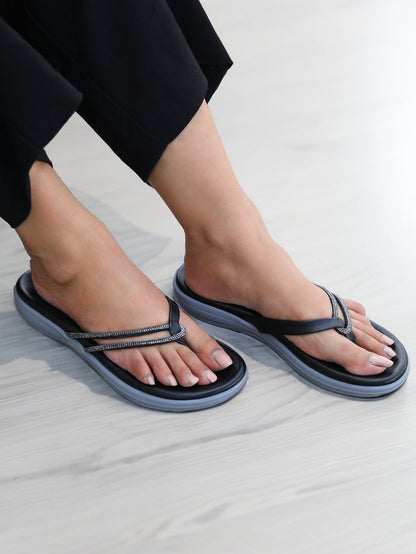 Kelly Black Flats