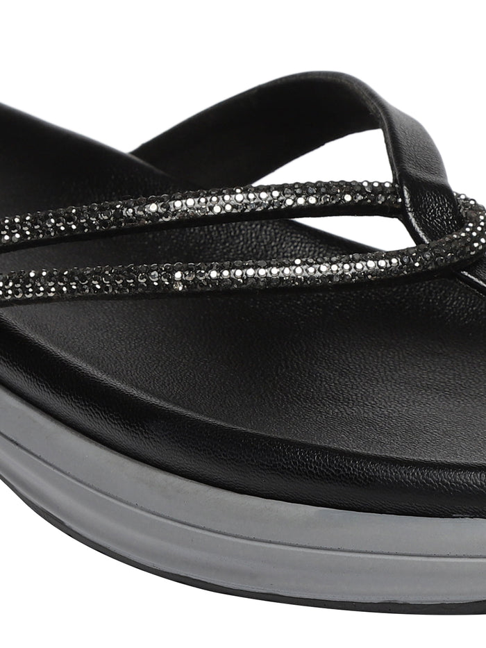 Kelly Black Flats