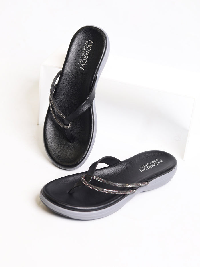 Kelly Black Flats