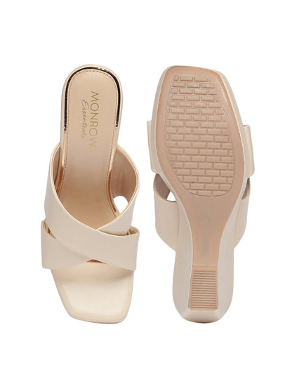 Liliana Beige Wedge Heels