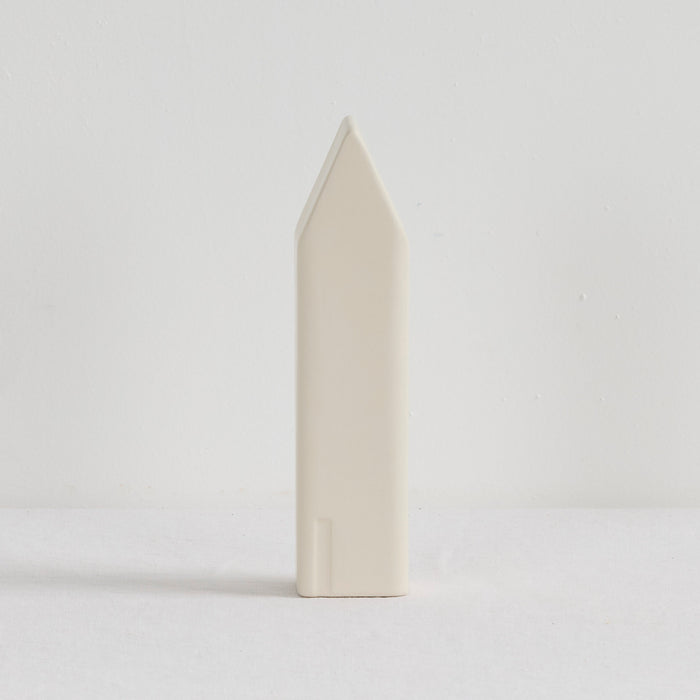 Little House Ornament - Tall - Bone, smooth minimalist house-shaped home decor ornament with a refined Scandinavian-inspired finish