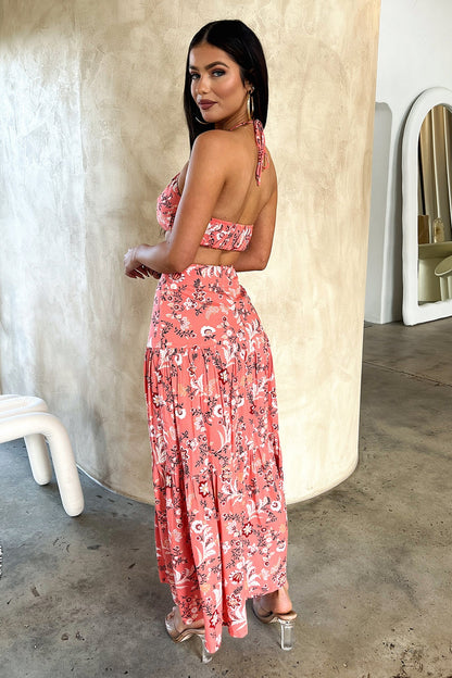 Lora Crop - Coral Floral
