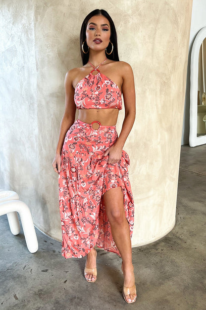Lora Crop - Coral Floral