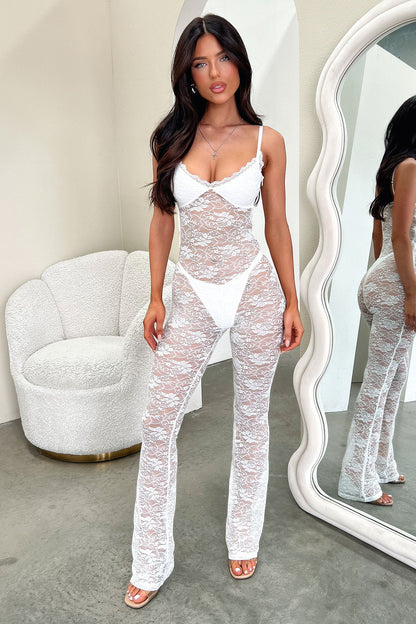 Luisa Lace Jumpsuit - White