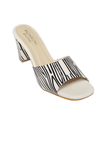 Marie White Block Heels