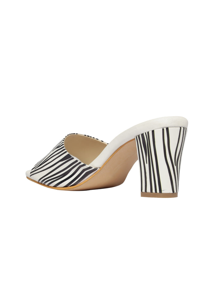 Marie White Block Heels