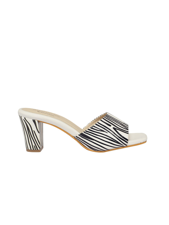 Marie White Block Heels