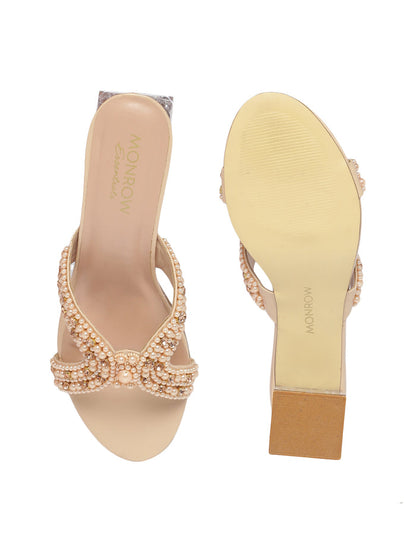 Milla Beige Block Heels