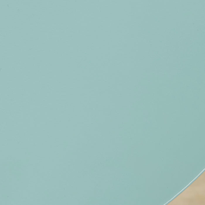 Obelisk Side Table - Mint, mint-toned detail against a matching pastel background with a timber edge visible