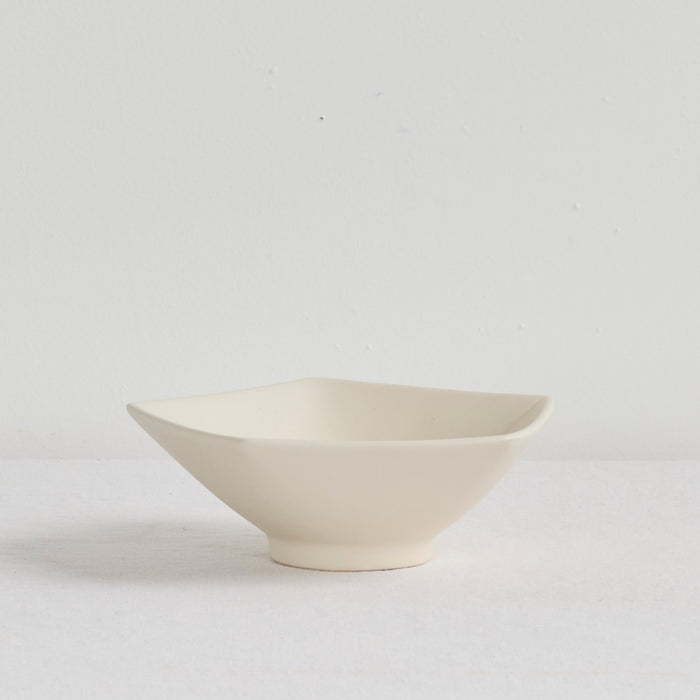 Pentagon Large Bowl - Bone, generously sized bone dinnerware bowl with an angular pentagon-inspired silhouette and smooth finish