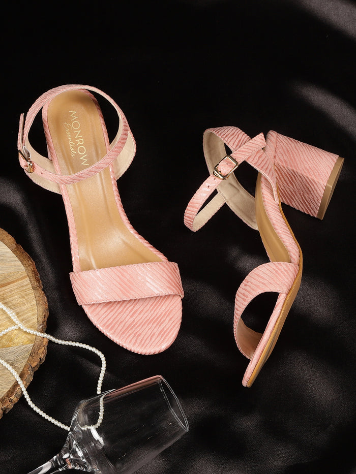 Polina Pink Block Heels