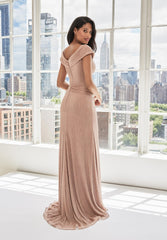 MGNY Madeline Gardner New York 73104 A Line Long Metallic Formal Dress