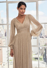 MGNY Madeline Gardner New York 73111 Long Sleeve Metallic Formal Dress