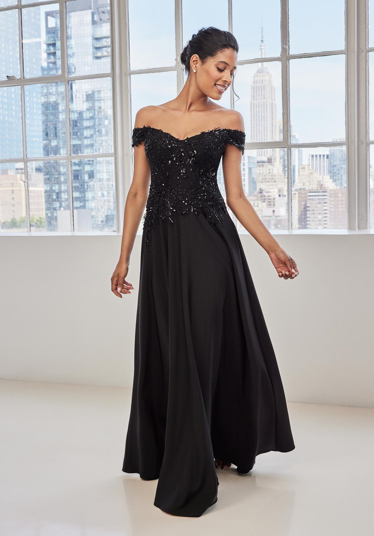 MGNY Madeline Gardner New York 73131 Formal Long A Line Evening Dress