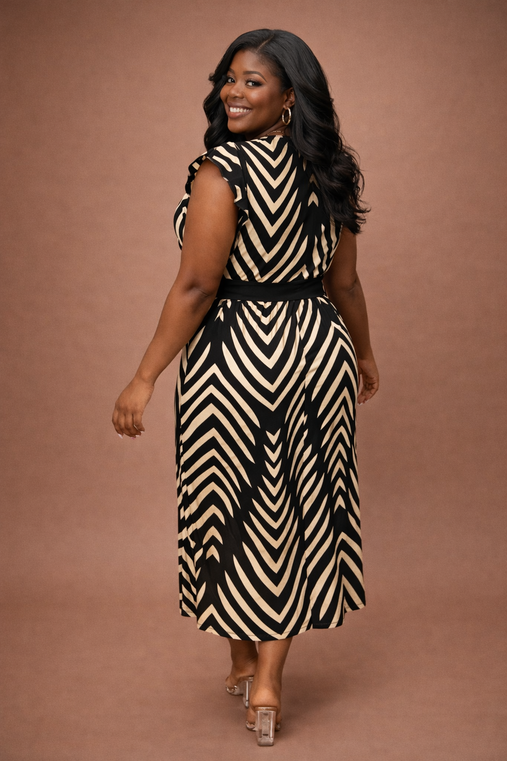 Hazel Blues® | Chevron Print Wrap Maxi Dress