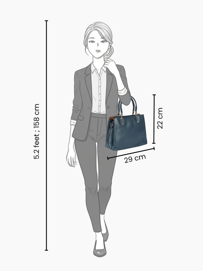 Rosy Teal Satchel Bag