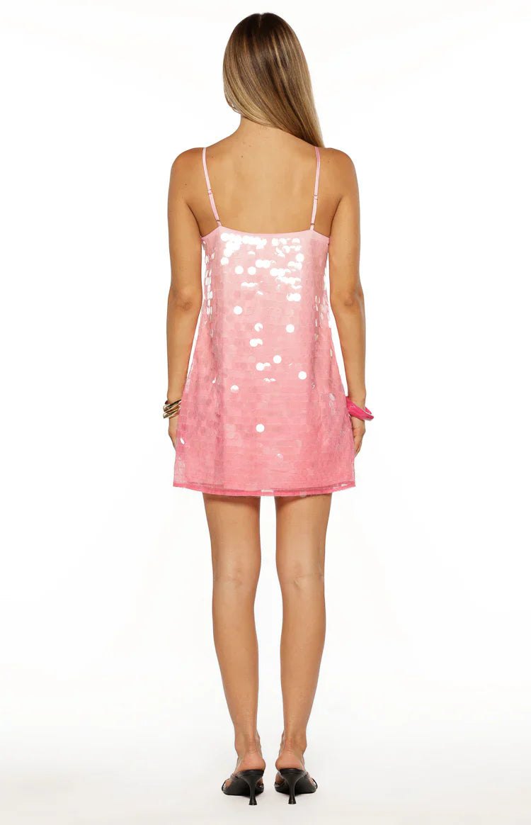 Sansone Pink Ombre Sequin Mini Dress