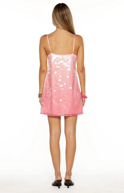 Sansone Pink Ombre Sequin Mini Dress