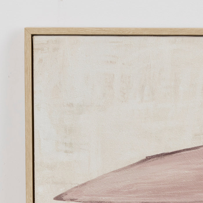 Shared Shade Framed Artwork close-up showing soft muted abstract forms within a light timber frame