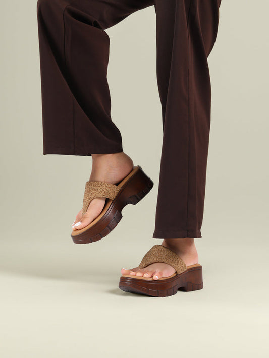 Vulan Beige Wedge Heels
