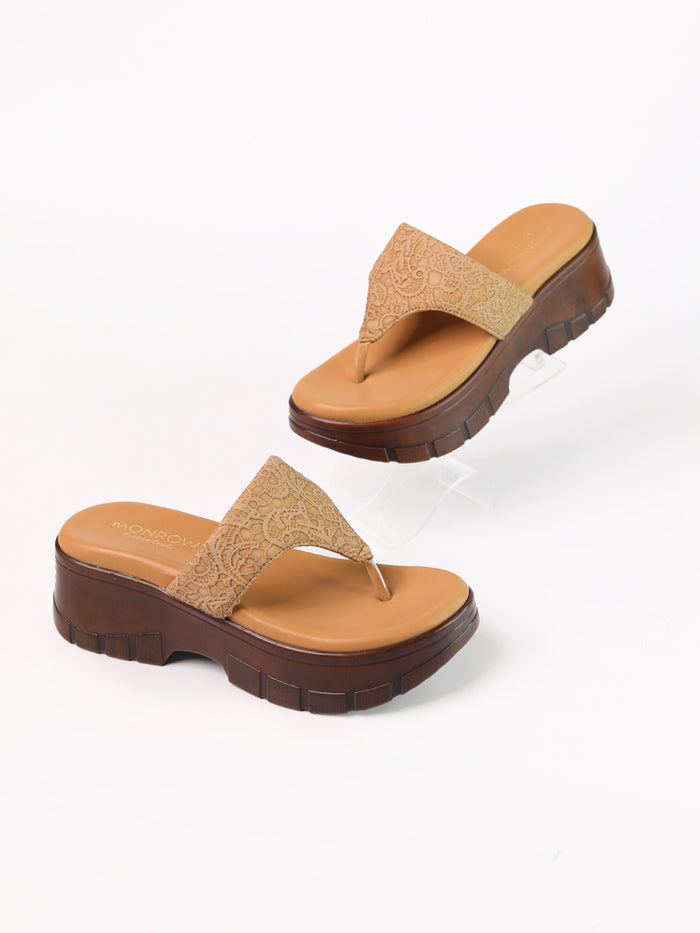 Vulan Beige Wedge Heels