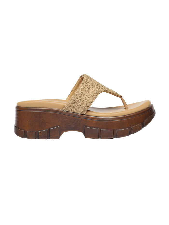Vulan Beige Wedge Heels