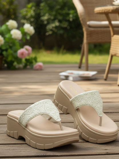 Vulan Cream Indira Wedge Heels