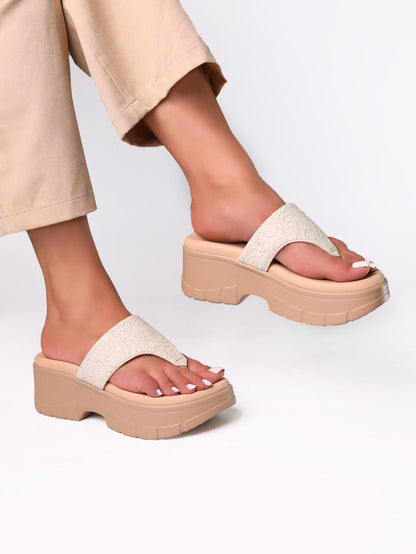 Vulan Cream Indira Wedge Heels