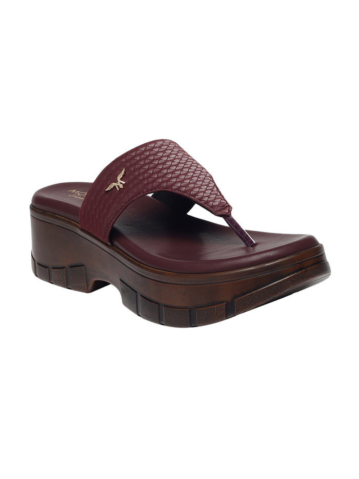 Vulan Maroon Wedge Heels