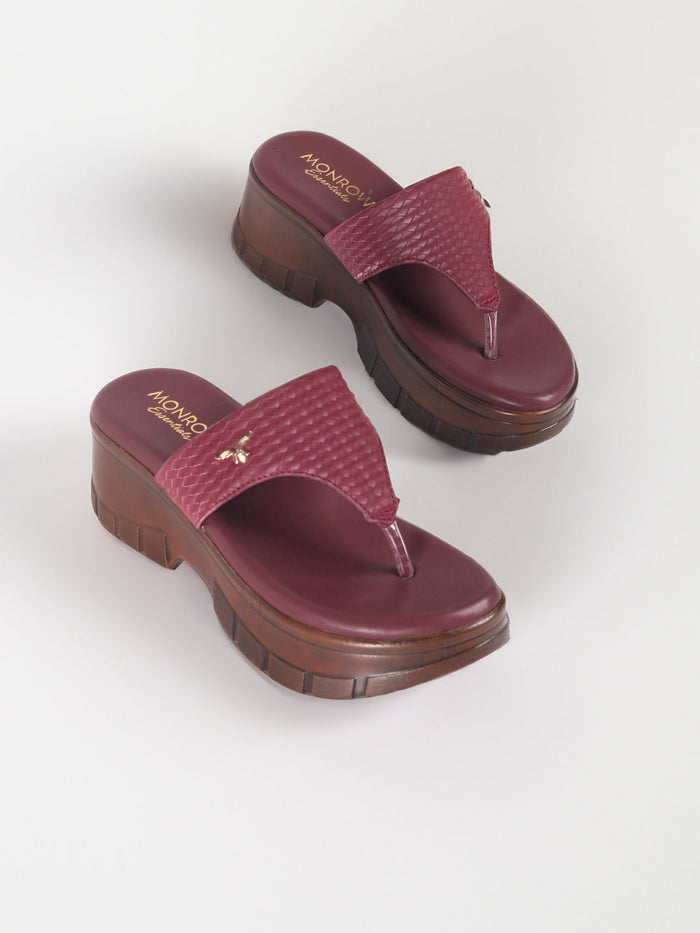 Vulan Maroon Wedge Heels