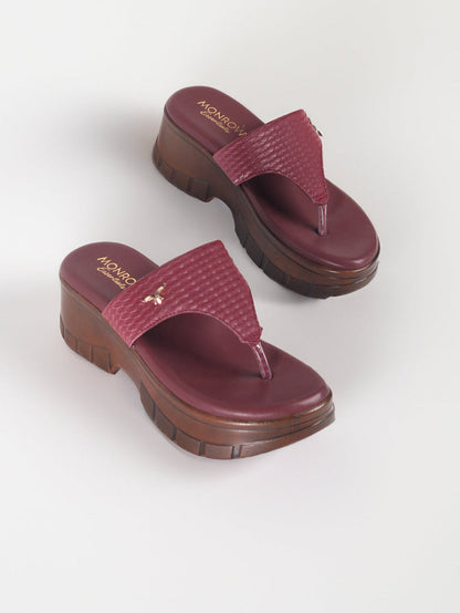 Vulan Maroon Wedge Heels