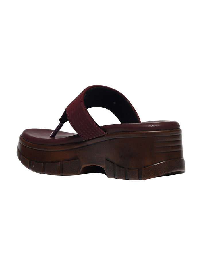 Vulan Maroon Wedge Heels