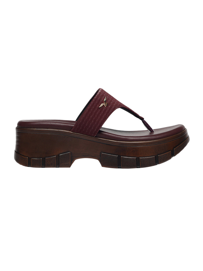 Vulan Maroon Wedge Heels