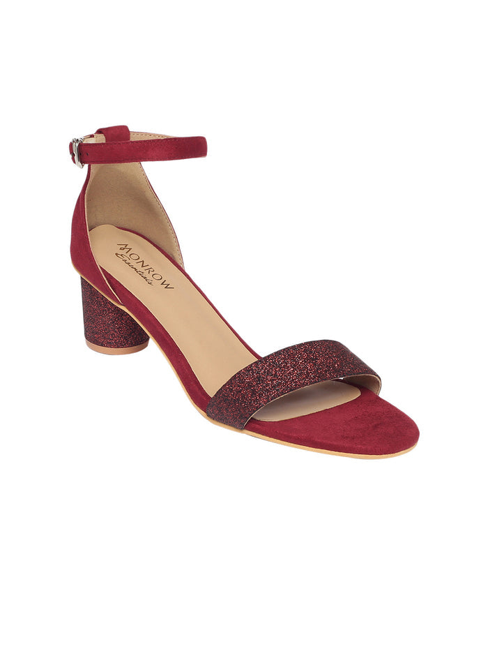 Zelda Maroon Block Heels