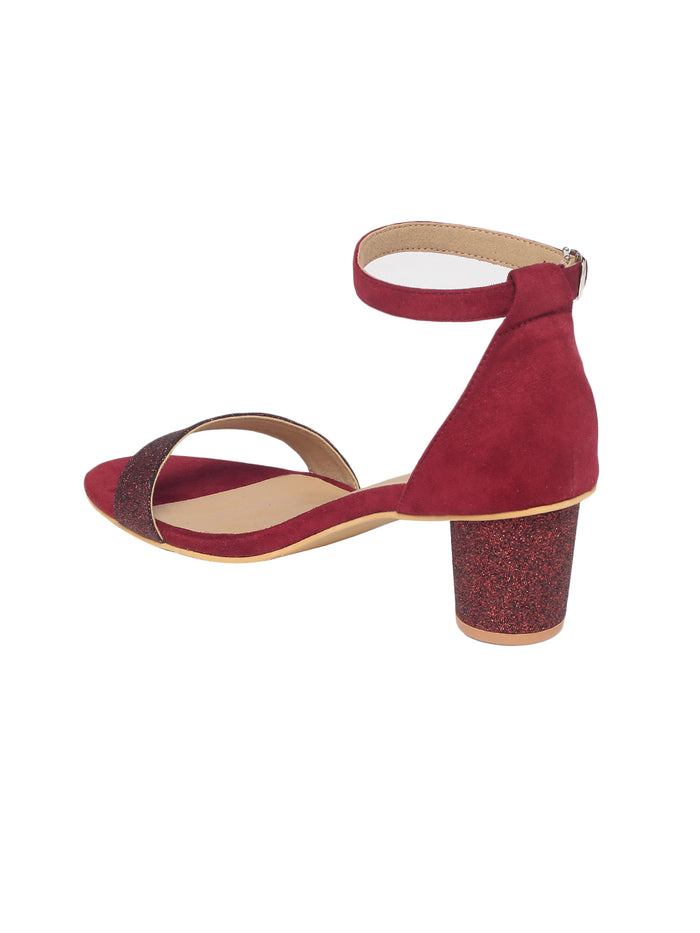 Zelda Maroon Block Heels