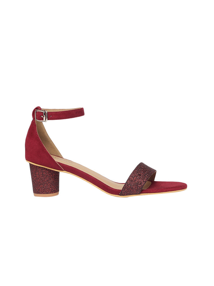 Zelda Maroon Block Heels