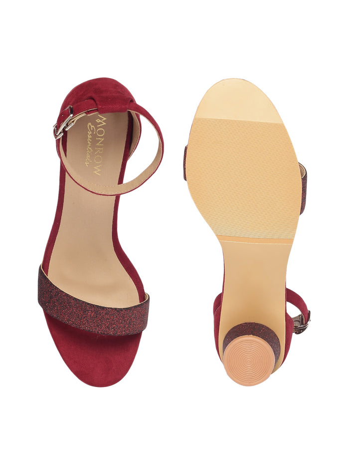 Zelda Maroon Block Heels