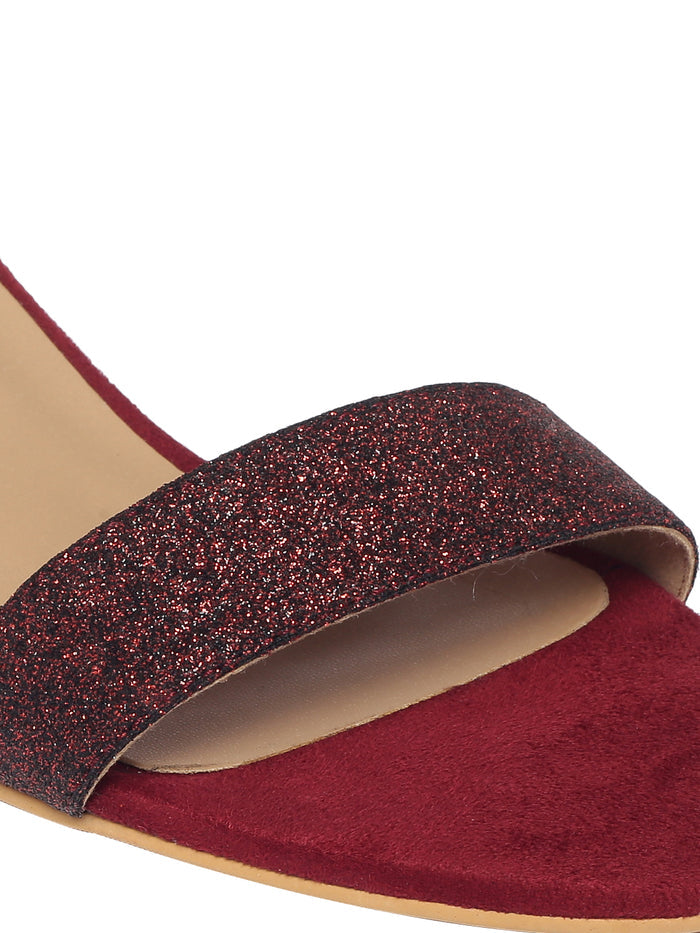 Zelda Maroon Block Heels